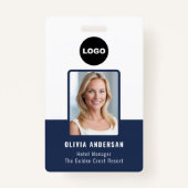 Navy Employee Photo IDバーコード会社のセキュリティ バッジ (正面)