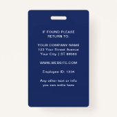 Navy Employee Photo ID Companyセキュリティバッジ バッジ (裏面)