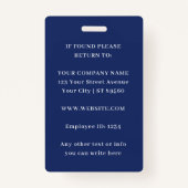 Navy Employee Photo ID Companyセキュリティ名 バッジ (裏面)