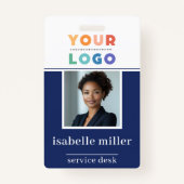 Navy Employee Photo ID Companyセキュリティ名 バッジ (正面)