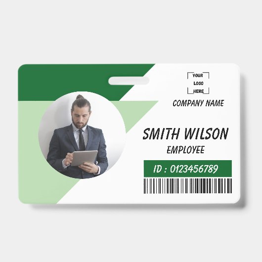 Navy | Employee Photo ID Company Security Badge バッジ (正面)