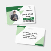 Navy | Employee Photo ID Company Security Badge バッジ (正面＆裏面)