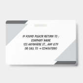 Navy | Employee Photo ID Company Security Badge バッジ (裏面)