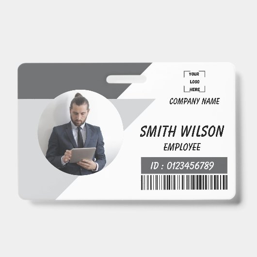 Navy | Employee Photo ID Company Security Badge バッジ (正面)