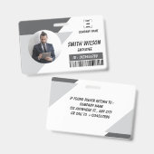 Navy | Employee Photo ID Company Security Badge バッジ (正面&裏面)