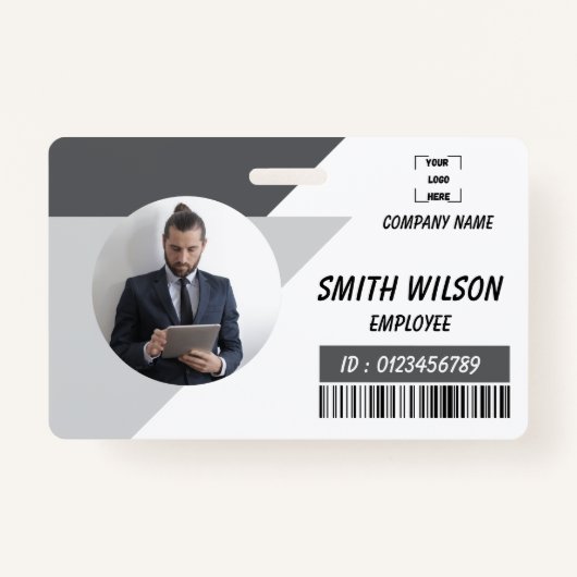 Navy | Employee Photo ID Company Security Badge バッジ (正面)