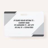 Navy | Employee Photo ID Company Security Badge バッジ (裏面)