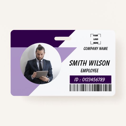 Navy | Employee Photo ID Company Security Badge バッジ (正面)