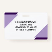 Navy | Employee Photo ID Company Security Badge バッジ (裏面)