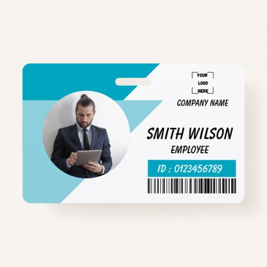 Navy | Employee Photo ID Company Security Badge バッジ (正面)