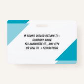 Navy | Employee Photo ID Company Security Badge バッジ (裏面)