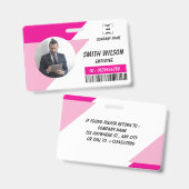 Navy | Employee Photo ID Company Security Badge バッジ (正面＆裏面)