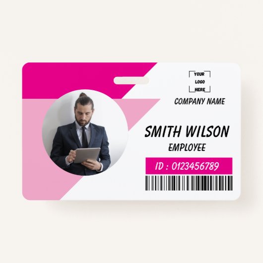 Navy | Employee Photo ID Company Security Badge バッジ (正面)