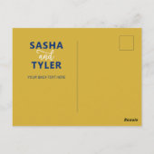 Navy England Scotland Wedding Save the Date UK Map ポストカード (裏面)