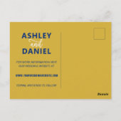 Navy England Scotland Wedding Save the Date UK Map ポストカード (裏面)