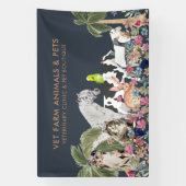Navy Farm Cat Dog Pet 横断幕 (縦)