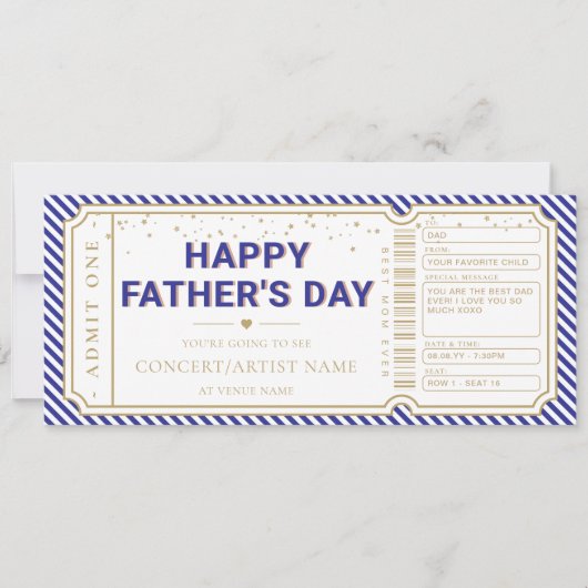 Navy Father's Day Concert Ticket Gift Voucher 招待状 (正面)