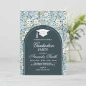 Navy Floral Arch Class of 2026 Grad Invite 招待状 (スタンド正面)