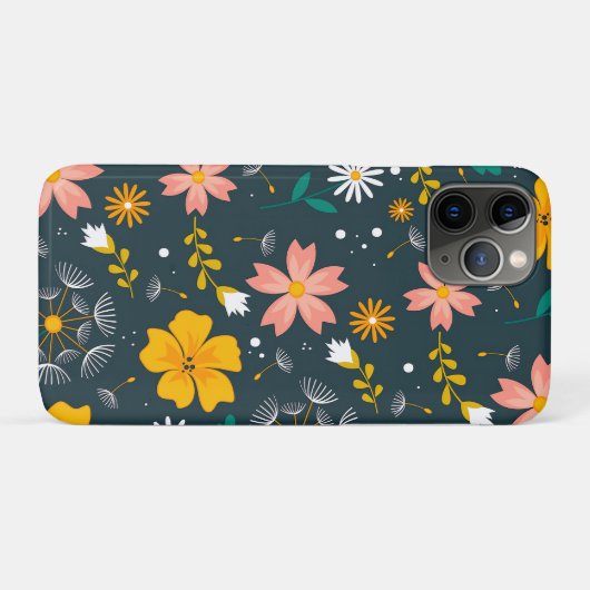 Navy Floral Garden Whimsical Spring Pattern Case-Mate iPhoneケース (裏面(横))