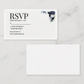 Navy Floral RSVP Card エンクロージャーカード (正面/裏面)