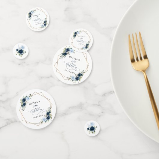 Navy Flowers, Blue Flowers, Greenery, Birthday コンフェッティ (グループ)