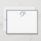 Navy Frame Note Card 招待状 (正面)
