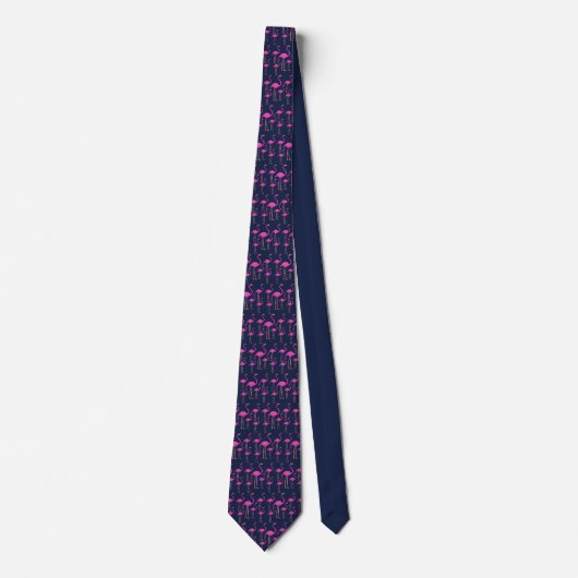 Navy Funky Flamingos Tie ネクタイ (正面)