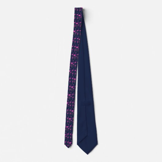 Navy Funky Flamingos Tie ネクタイ (裏面)