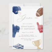 Navy Game On Football Birthday 招待状 (正面)