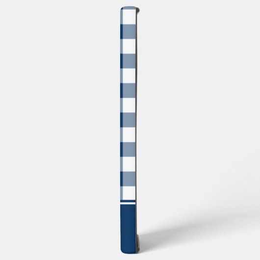 Navy Gingham Check MagSafe Tough Samsung Galaxyケース (左側面)