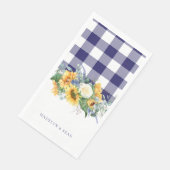 Navy Gingham Sunflowers Personalized Names Wedding (コーナー)