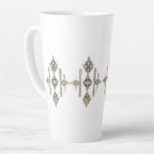 Navy & Gold Abstract Symmetry Design COFFEE MUG カフェラテマグ (左アングル)