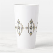 Navy & Gold Abstract Symmetry Design COFFEE MUG カフェラテマグ (正面)