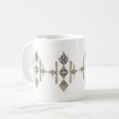 Navy & Gold Abstract Symmetry Design COFFEE MUG コーヒーマグカップ (正面左)