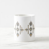 Navy & Gold Abstract Symmetry Design COFFEE MUG コーヒーマグカップ (中央)