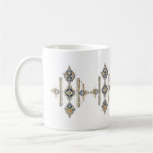 Navy & Gold Abstract Symmetry Design COFFEE MUG コーヒーマグカップ (左)