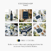 Navy Gold Art Deco 80th Birthday Dinner Party スタンダードカクテルナプキン