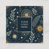 Navy & Gold Astrological Square Business Card スクエア名刺 (正面)