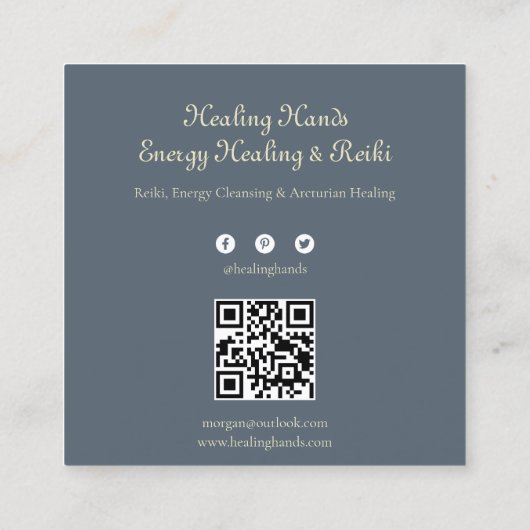 Navy & Gold Astrological Square Business Card スクエア名刺 (裏面)