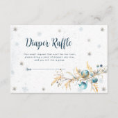 Navy Gold Baby Its Cold Outside Diaper Raffle  エンクロージャーカード (正面)