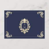 Navy Gold Baroque Wedding Details エンクロージャーカード (裏面)