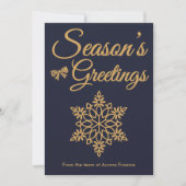 Navy & Gold Business Holiday Card シーズンカード (正面)