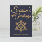 Navy & Gold Business Holiday Card シーズンカード (スタンド正面)