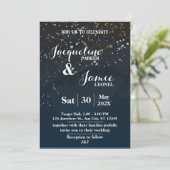 Navy & Gold Celestial Wedding Invitation Template 招待状 (スタンド正面)