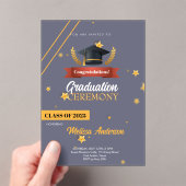Navy Gold Class of 2025 Ceremony Invite アクリル招待状 (インサイチュ (ポータブル))