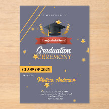 Navy Gold Class of 2025 Ceremony Invite