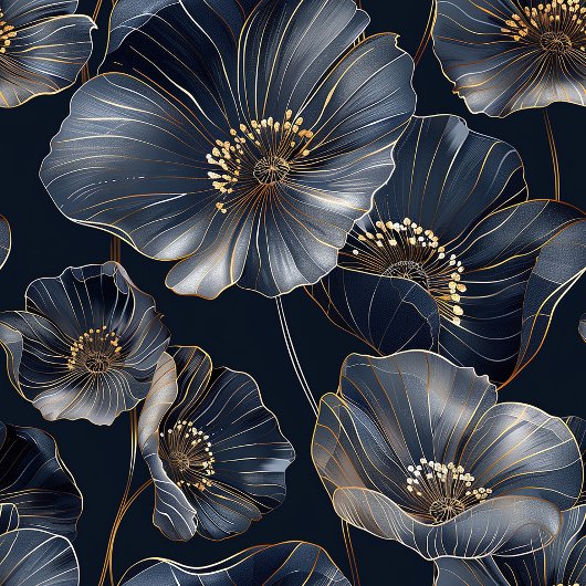 Navy Gold Floral iPhone Case Chic Quinceañera Gift Case-Mate iPhoneケース