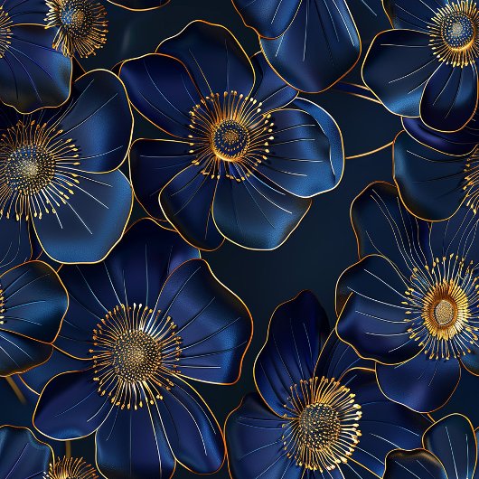 Navy Gold Floral Tablecloth Elegant Monogram Decor テーブルクロス