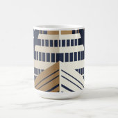Navy Gold Geometric Maritime Ocean Liner Art Deco コーヒーマグカップ (中央)