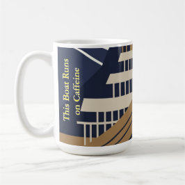 Navy Gold Geometric Maritime Ocean Liner Art Deco コーヒーマグカップ